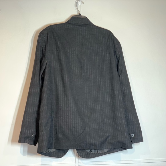 Topshop Deconstructed Pinstripe Blazer in Black - Picture 8 of 12